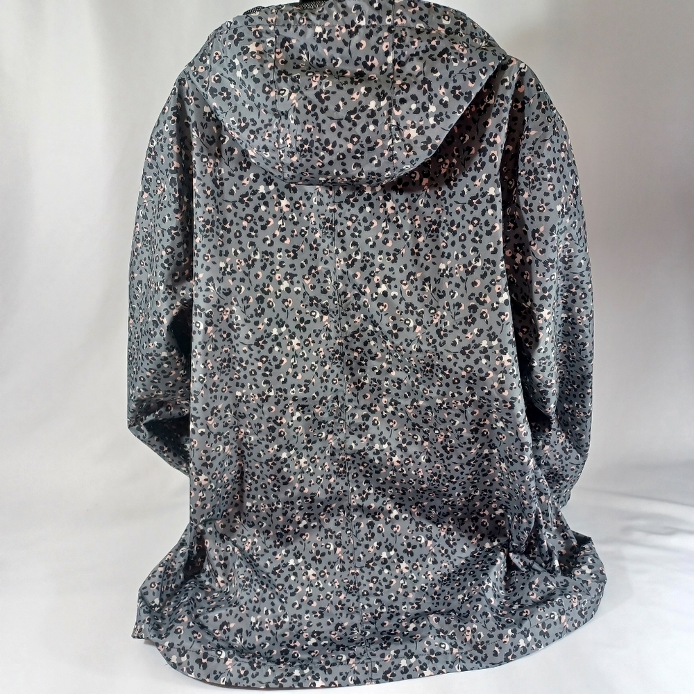 Crane Raincoat Stylish Gray and Pink Waterproof Like New - Picture 2 of 7
